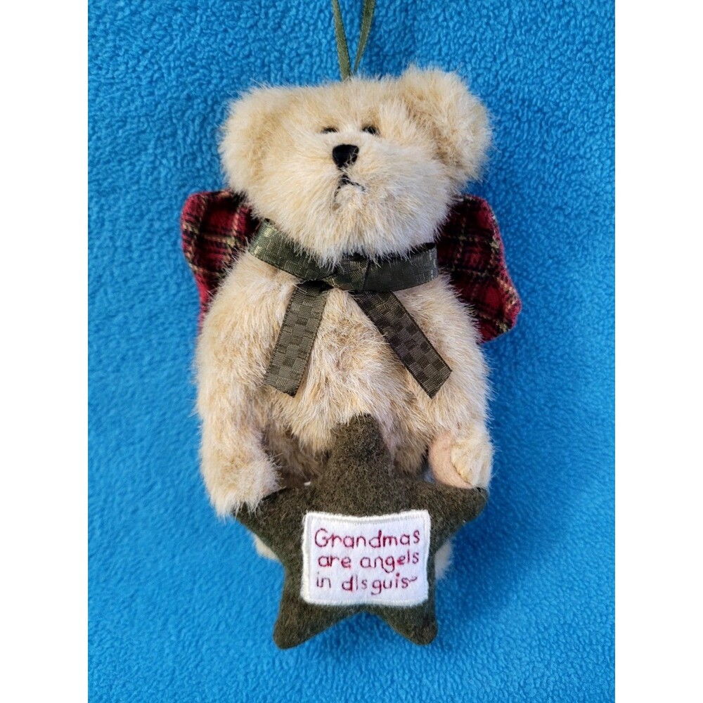 Retired Boyds Bears Holiday Christmas Ornament Grandmas Are Angels In Disguise